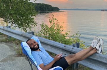 Youssouf, smiling by the water