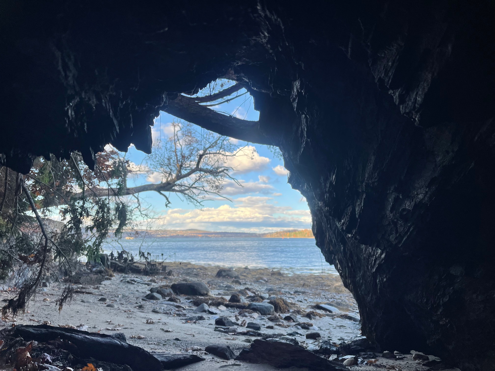 Looking out from a Sears Island sea cave